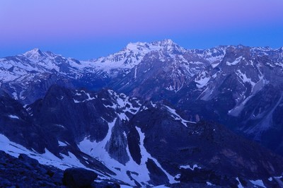Levé de soleil sur le Glacier de Gébroulaz en juillet 2013