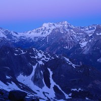Levé de soleil sur le Glacier de Gébroulaz en juillet 2013