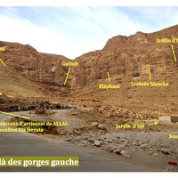 Escalade au Maroc, gorges Todgha Au delà des gorges gauche (topo-10)