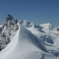Vue du sommet (Rimpfischhorn, arête N).