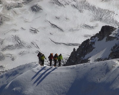 Plongée sur le glacier du Géant Plongée sur le glacier du Géant