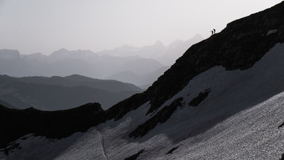 Sur l'arête entre le Charvin et la Goenne. Sur l'arête entre le Charvin et la Goenne.