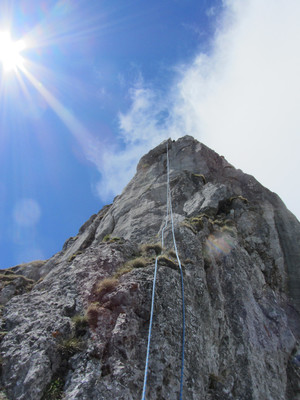 Descente en rappel de la 2ème pucelle aux Gastlosen Descente en rappel de la 2ème pucelle aux Gastlosen