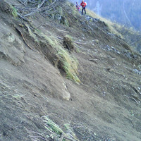 Sentier recouvert suite à l'éboulement du 30.10.14