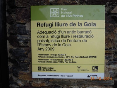 Panell informatiu del refugi Panell informatiu del refugi