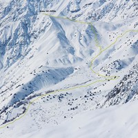 Accès E, et montée vers le col de l'amitié à droite.