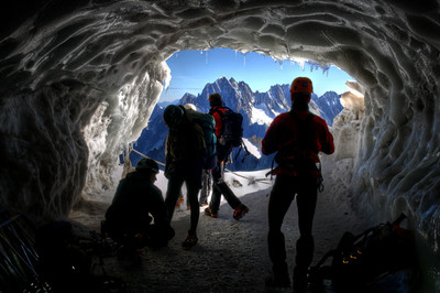 Départ pour l'arête de l'Aiguille du Midi