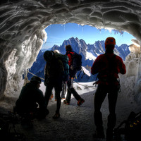 Départ pour l'arête de l'Aiguille du Midi