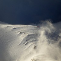 vue sur le camp 3 depuis la partie sommitale (parler d'arête serait bien prétentieux)