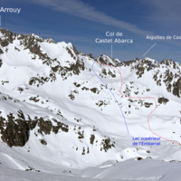 Le col de Castet d'Abarca depuis les lacs de l'Embarrat