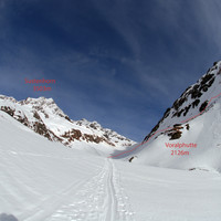 Dopo 10km di sviluppo  da Abfruttsi raggiunge la Voralp hutte 2126m