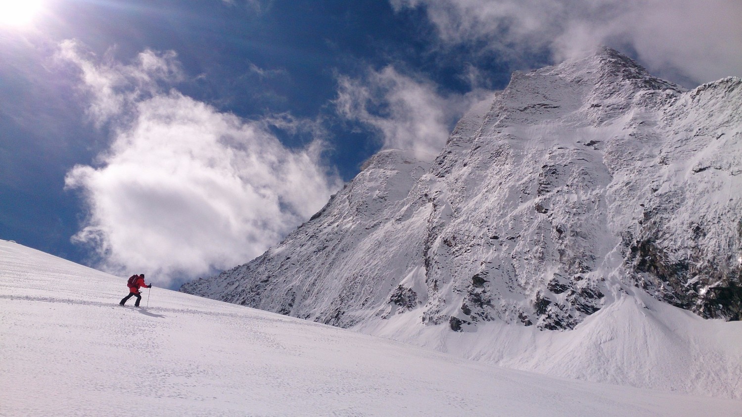 David sous le Hübschhorn plâtré