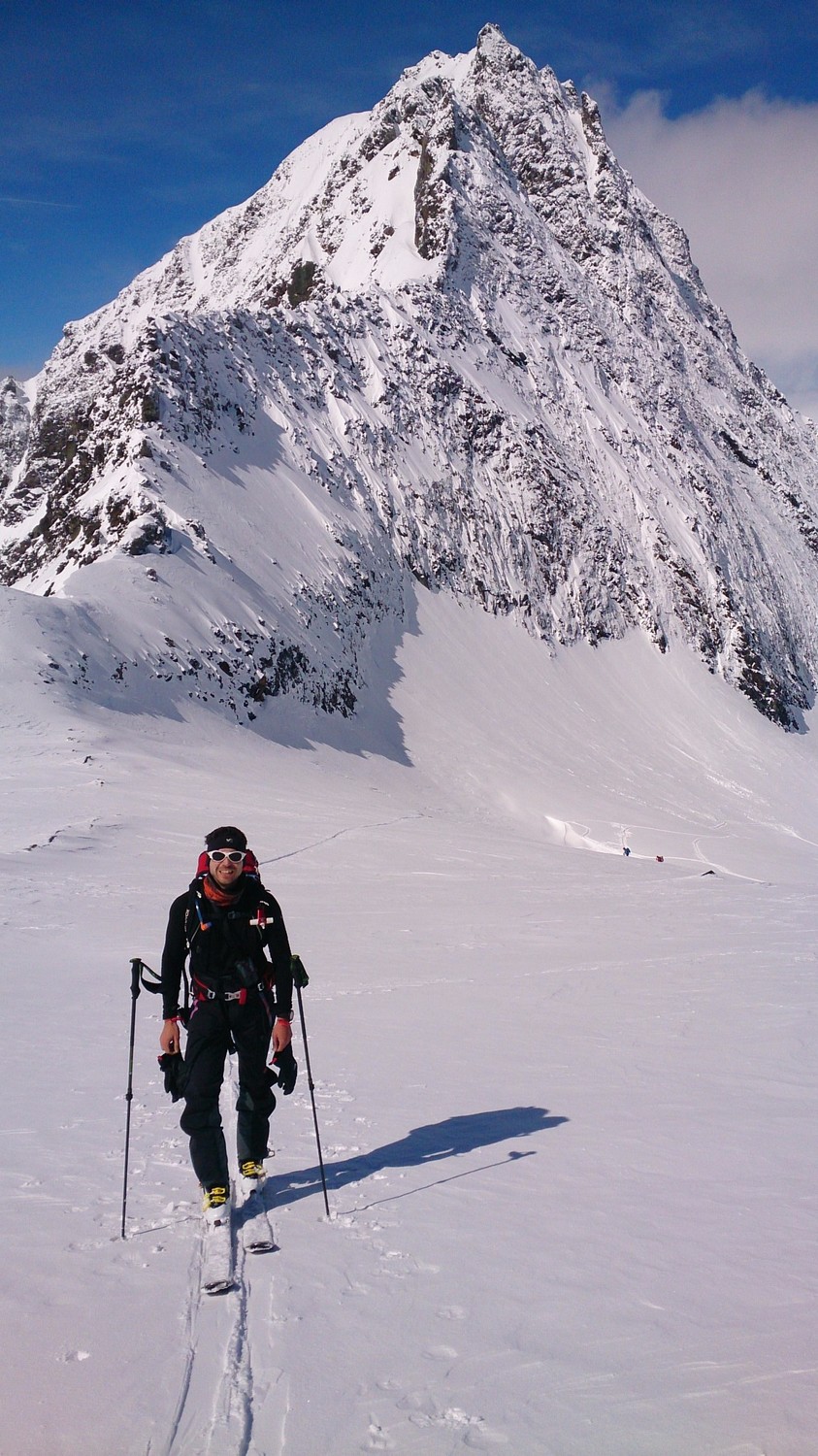 David et en arrière plan, le Hübschhorn