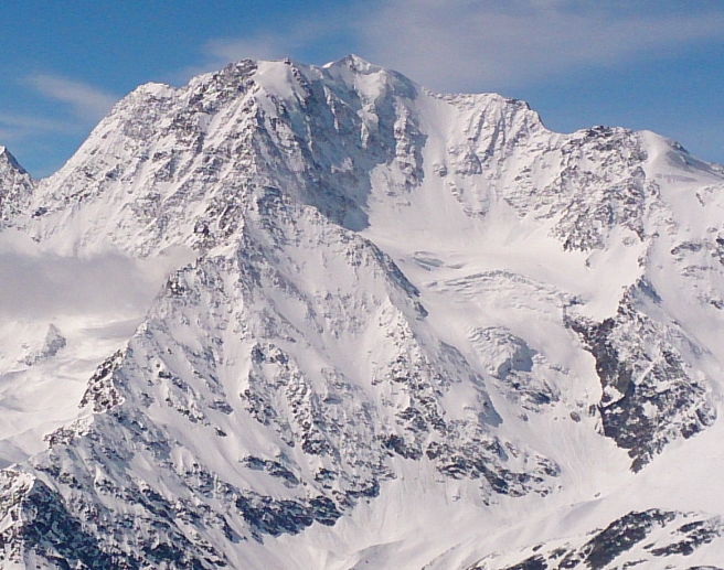 Zoom sur le Fletschhorn et la Breitloibgrat