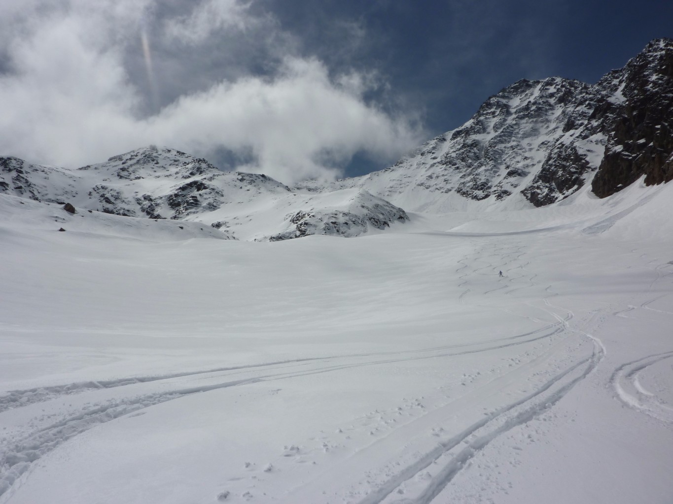 Scendendo nel Bodmergletscher
