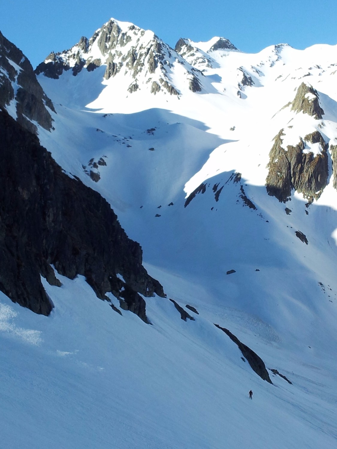 Les col et combe de la Combe Madame, vus du pied du versant W du Col de la Croix