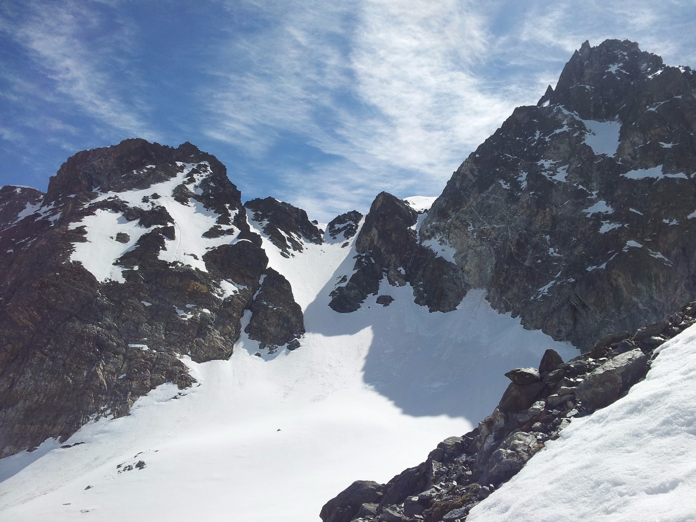 Le versant W de la Brèche de l'Argentière