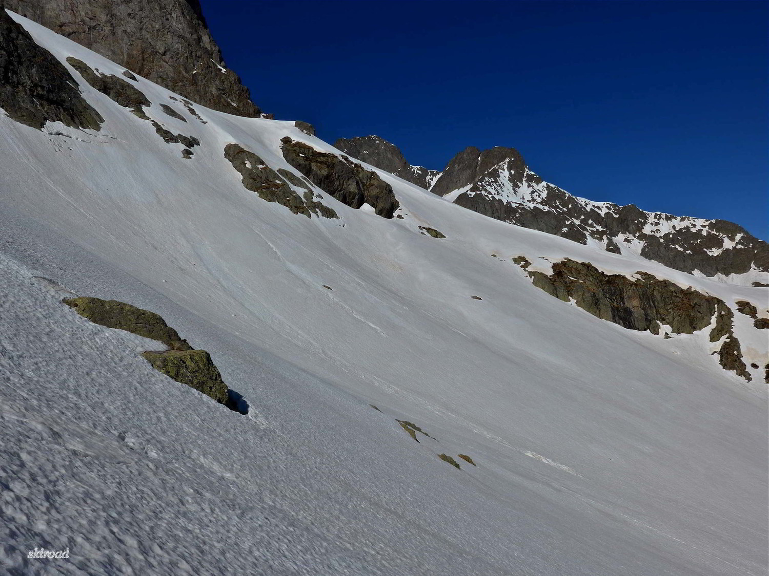 Ma descente moquette sur le Lago Bianco.