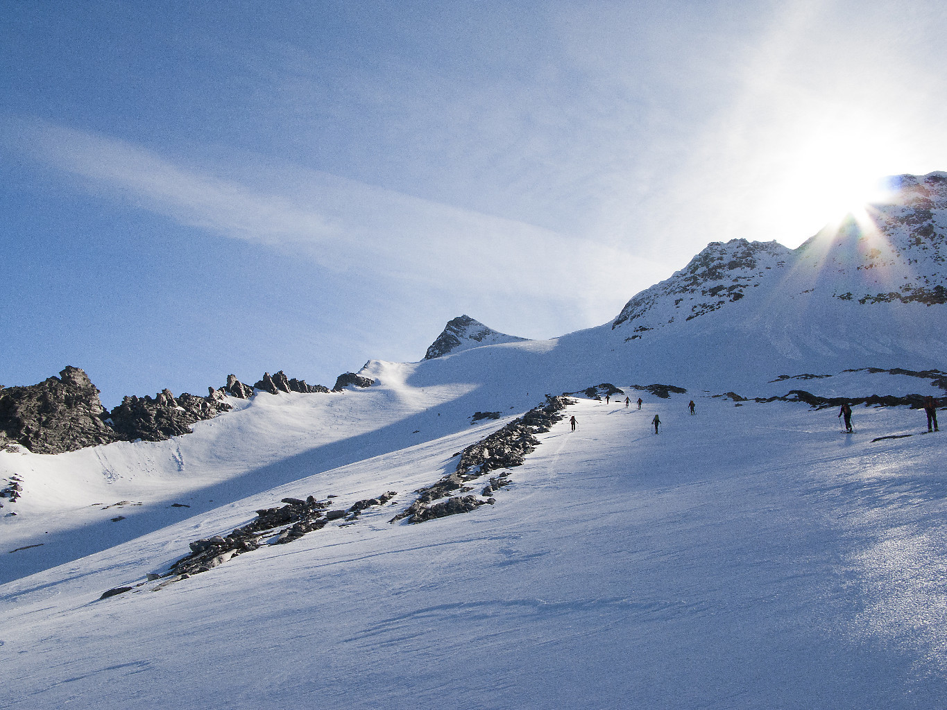 Homattugletscher e colle del Breithorn