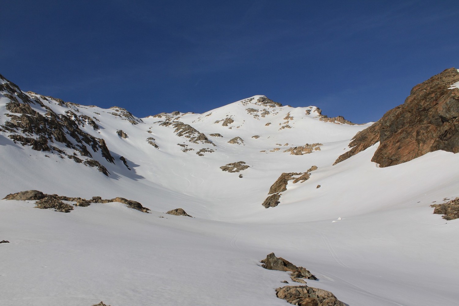Montée en direction de la Cime 3239m de la Cochette (invisible de cet endroit)