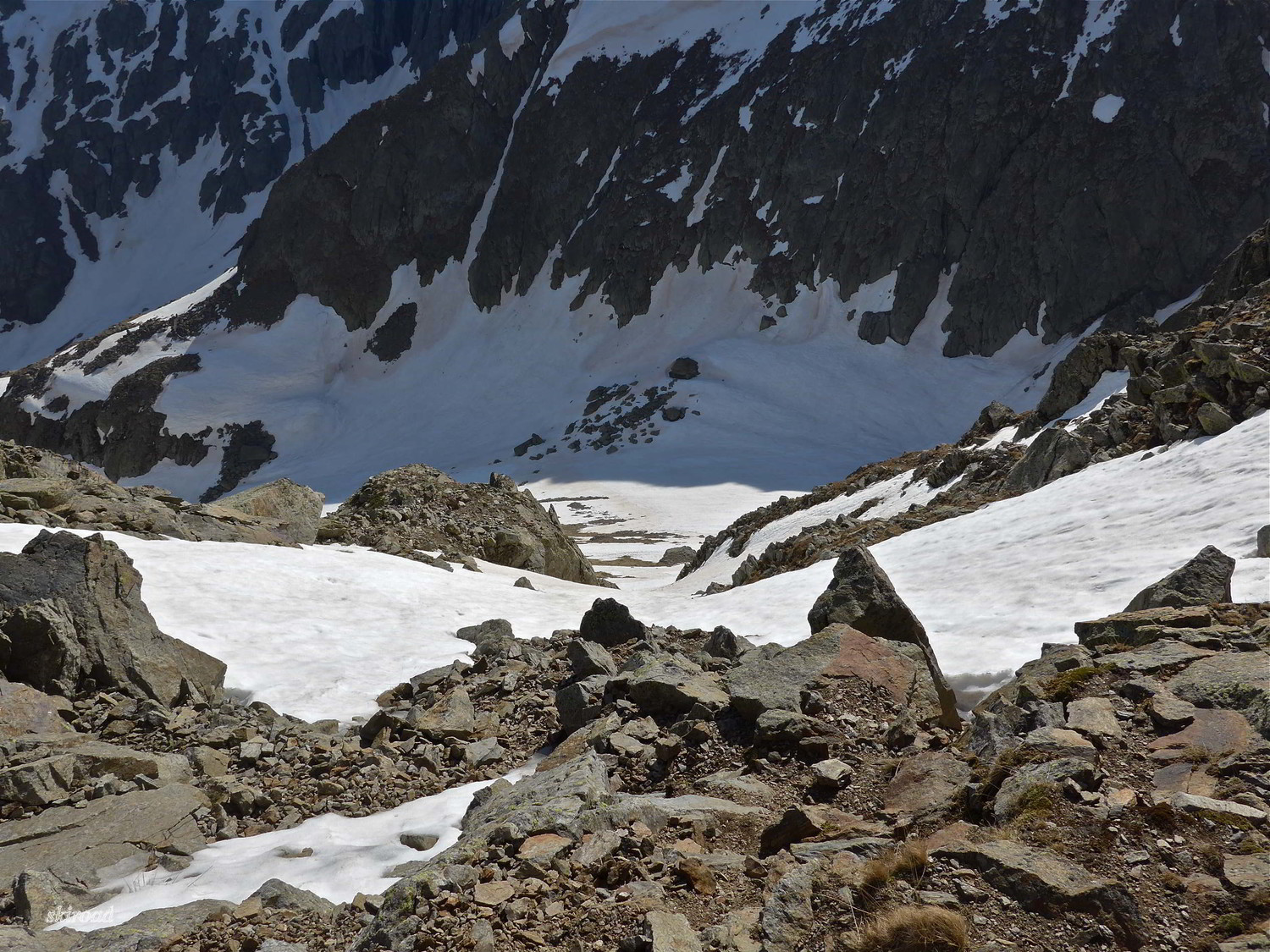 La descente de la Brèche Forno.