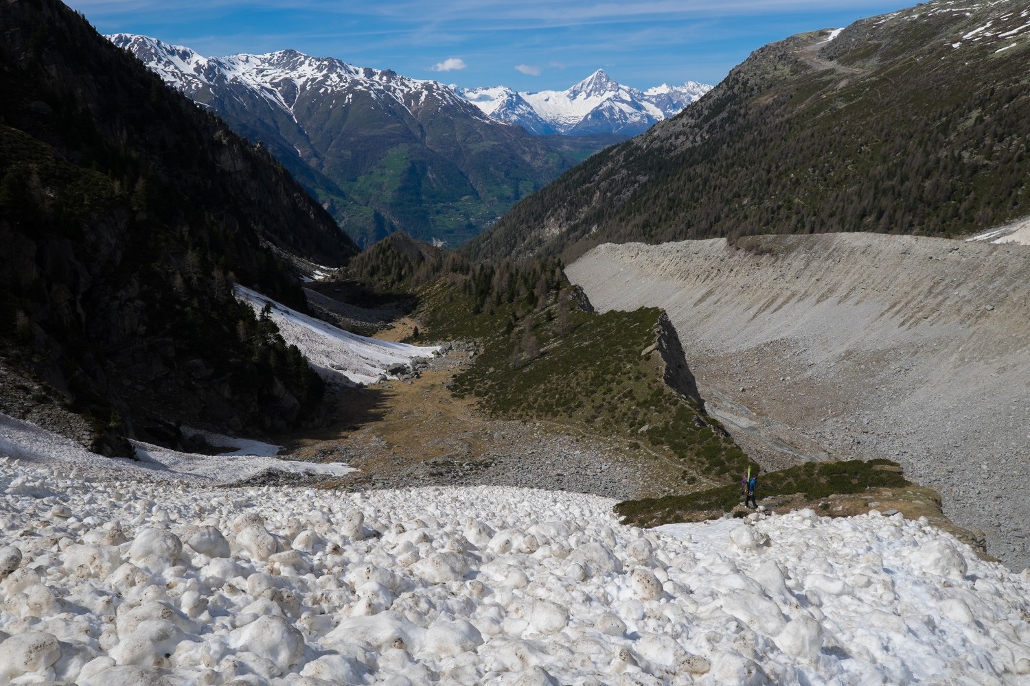 Valangoni sul sentiero per la Bordierhutte a quota 2300m ca