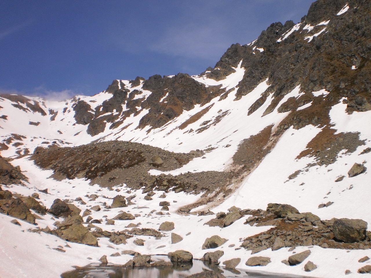 Lacs du Vénétier, il reste un peu de neige
