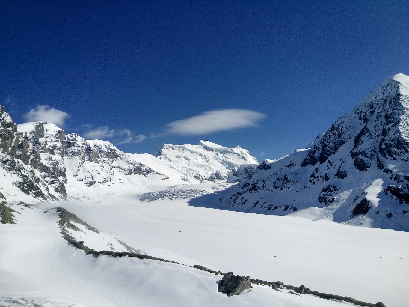 Il Grand Combin dalla terrazza della Cabane