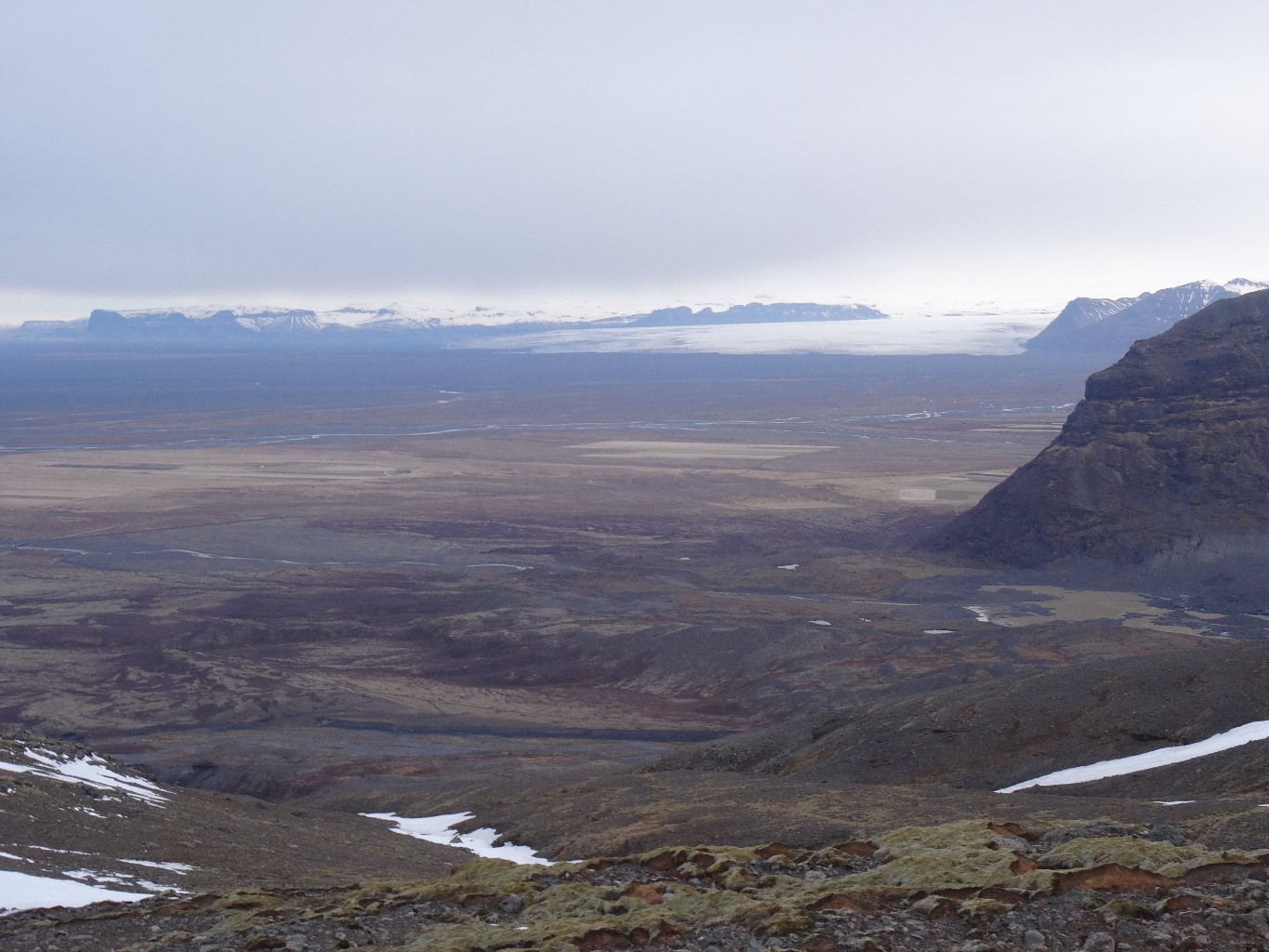 vue vers Skaftafell à la montéee