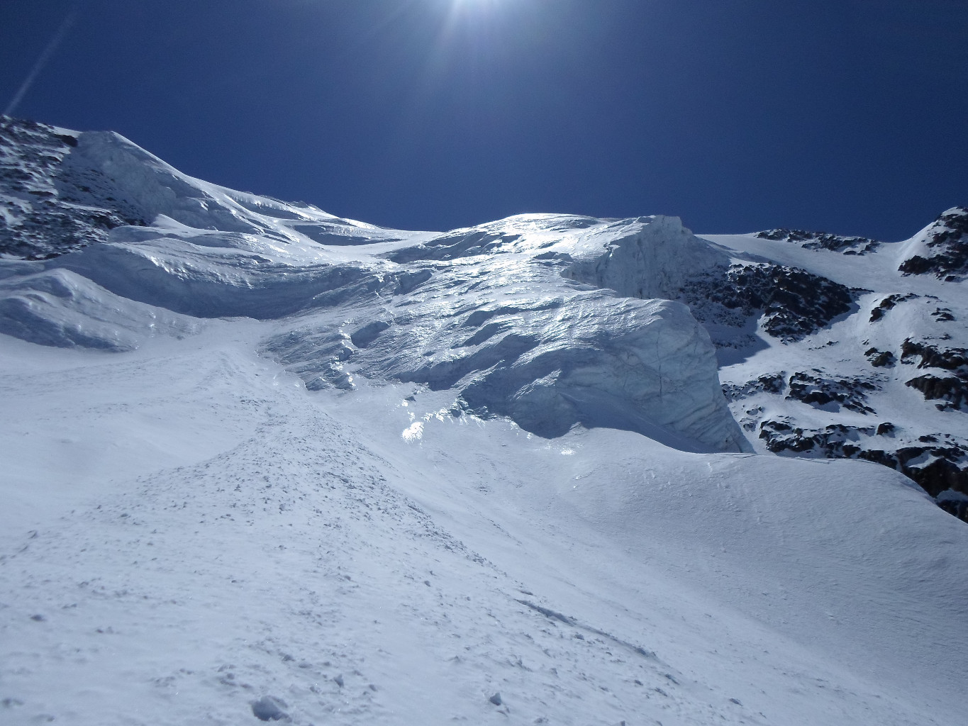 L'attacco della Nord del Petit Combin purtroppo non in condizioni ideali.