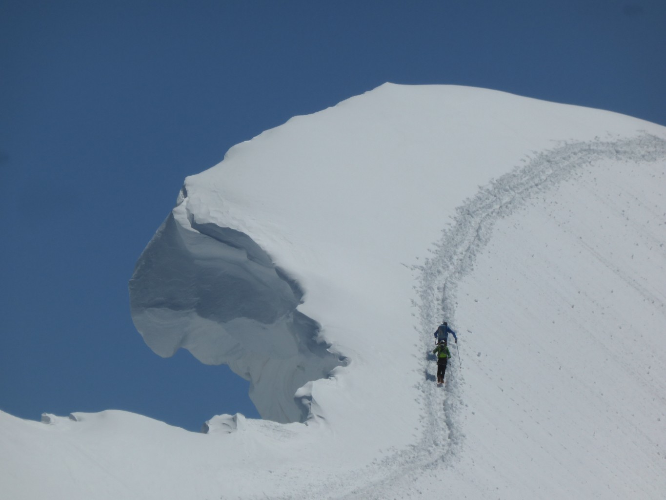 L'arête W menant au sommet central
