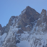 Face Nord-Ouest du Pic Sans Nom depuis le fond du Glacier noir (printemps 2015, BV)