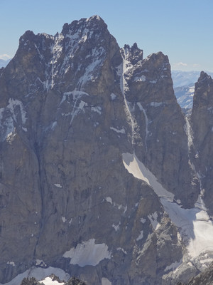 Photo de la face nord du Pic Sans Nom depuis la Barre des Ecrins (BV)
