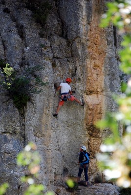Stéphane & Carole au départ de la L2 de "La fuite enchantée (Grande arête)"