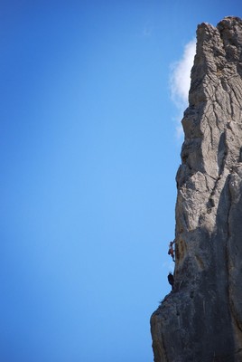 Stéphane & Carole dans la L4 de "La fuite enchantée (Grande arête)