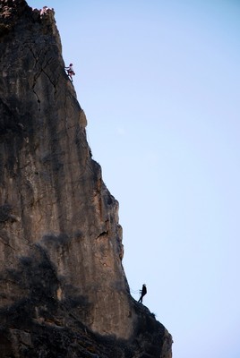 Stéphane & Carole dans la L4 de "La fuite enchantée (Grande arête).