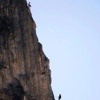 Stéphane & Carole dans la L4 de "La fuite enchantée (Grande arête).