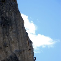 Carole dans le départ de la L4 de "La fuite enchantée (Grande arête)"