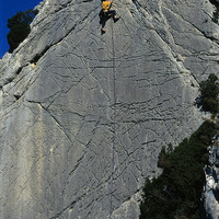 Méli dans "Sulmona", 6a+ sur la vire de "La cerise"
