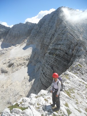 Face N du Kanin vue depuis le col entre le Kanin et le Picco di Carnizza
