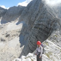 Face N du Kanin vue depuis le col entre le Kanin et le Picco di Carnizza