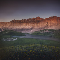 L'aube et le lac d'Anterne