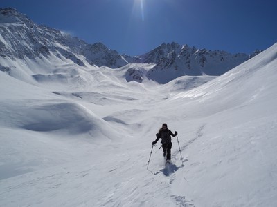 Descente en raquette en course du Ban darray