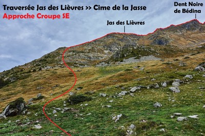 Traversée Jas des Lièvres >> Cime de la Jasse - Approche Croupe SE