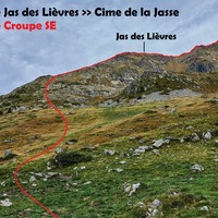 Traversée Jas des Lièvres >> Cime de la Jasse - Approche Croupe SE