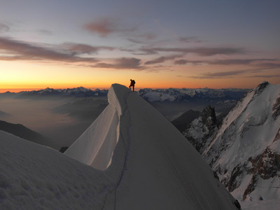 lever de soleil sous l'androsace, arête kuffner