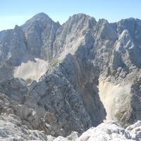 Vue vers l'W depuis le sommet du Dovški Križ - emplacement de la voie Megakamin