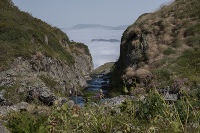 Petit ruisseau sur mer de nuage