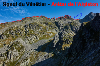 Signal du Vénétier - Arêtes de l'Aigleton - Versant NE