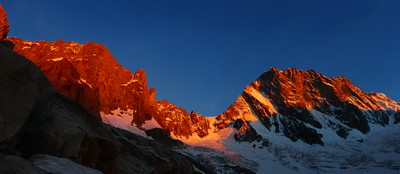 Coucher de soleil sur les Gd Jorasses et ses petites soeurs